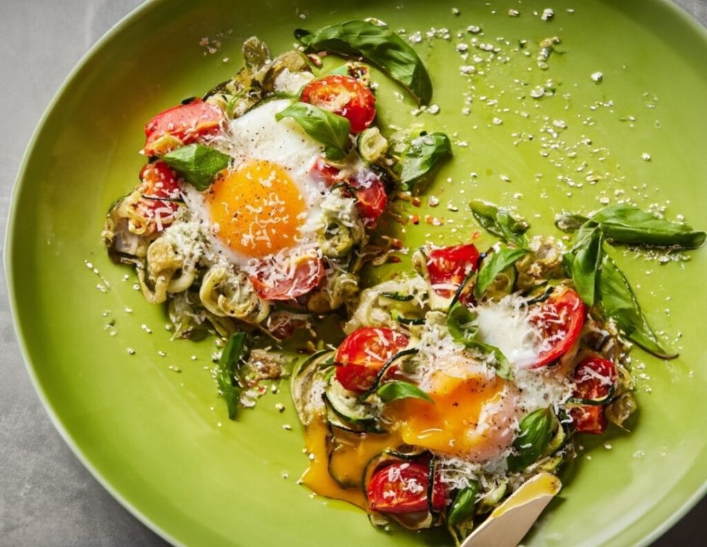 Baked Eggs & Zoodle Bundles