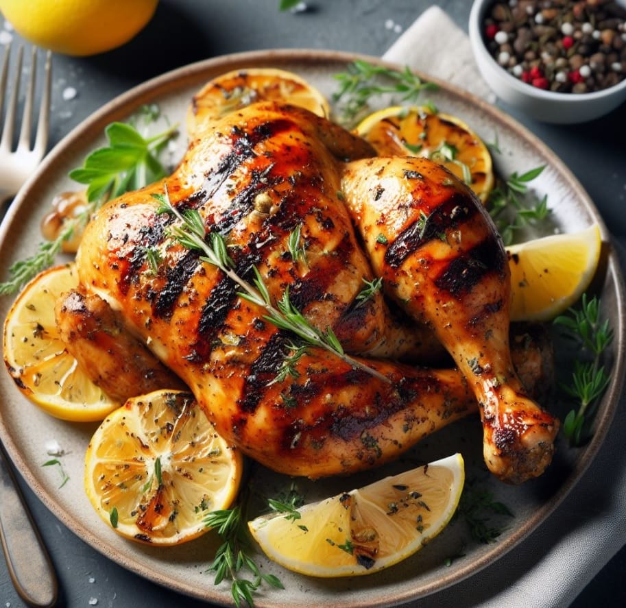 Grilled Chicken with Lemon and Herbs